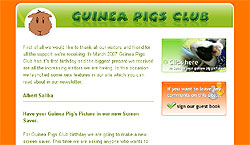 Guinea Pigs Club Birthday Newsletter